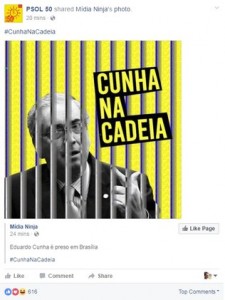 Oposição comemora prisão de Eduardo Cunha 